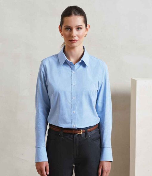 Premier Ladies Gingham Long Sleeve Shirt
