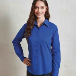Premier Ladies Long Sleeve Poplin Blouse