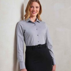 Premier Ladies Long Sleeve Stretch Fit Poplin Shirt