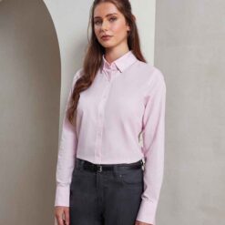 Premier Ladies Long Sleeve Striped Oxford Shirt