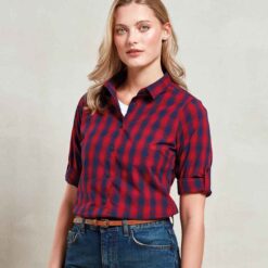 Premier Ladies Mulligan Check Long Sleeve Shirt