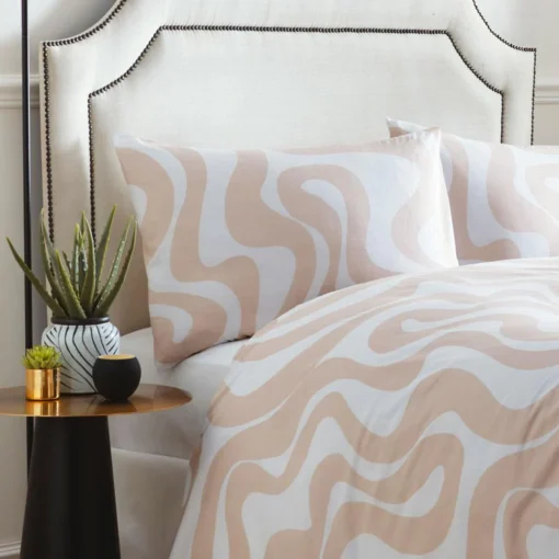 Retro Bedding Duvet Cover Set King Size Natural