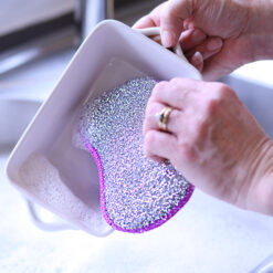 Scrubby Pad Dual Sided 11 x 7 cm (Purple & Silver)