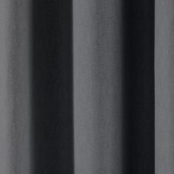 Sorbonne Charcoal Grey Eyelet Curtains Plain Design by Fusion