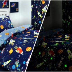 Supersonic Glow In The Dark Duvet Cover Set - double-bed-cover-set