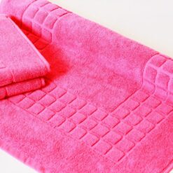 Supreme Neon Pink Bath Mats Hotel Quality 2 Pack 700gsm 100% Egyptian Cotton by Restmor