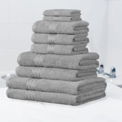 Towel Sets Egyptian Cotton Towels Silver 6 Piece Towel Bale