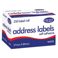 White Address Labels On Roll Adhesive Stickers Pack 250