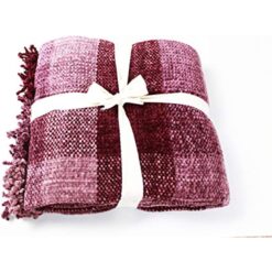 Zara Chenille Purple Throw Check Pattern by Restmor