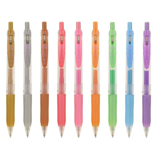 Zebra Sarasa Clip Retractable Gel Ballpoint Pens 1.0mm Pack of 9