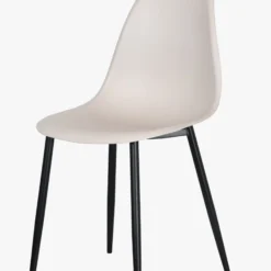 2x Curve Chair, Calico Plastic Seat With Black Metal Legs