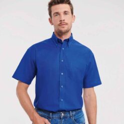 Russell Collection Short Sleeve Easy Care Oxford Shirt