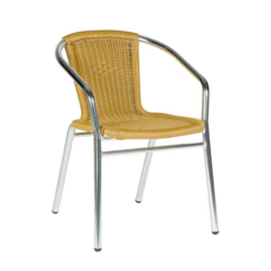 Acfa Aluminium Beige Weave Stacking Chair - Outdoor