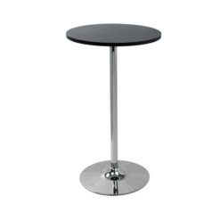 Alsing Tall Bar Poseur Table Black Round Top