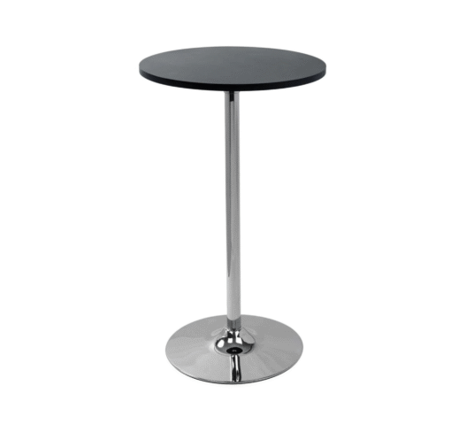 Alsing Tall Bar Poseur Table Black Round Top