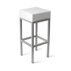 Caby Square Bar Stool White Fixed Height