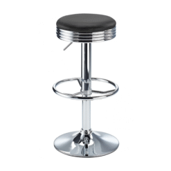 Calif Adjustable Bar Stool In Black