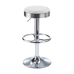 Calif Adjustable Bar Stool In White
