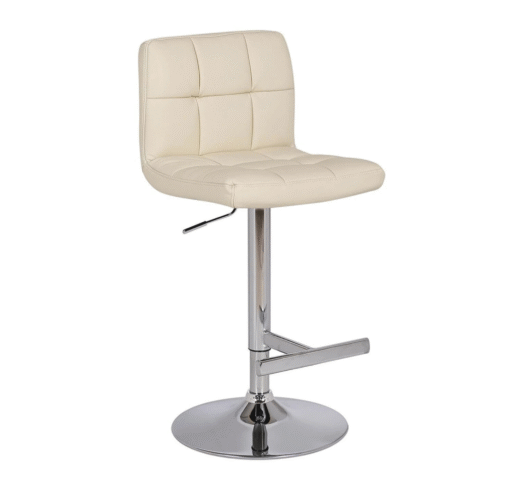 Cuborn Cream Bar Stool Faux Leather