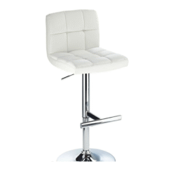 Cuborn White Bar Stool Faux Leather