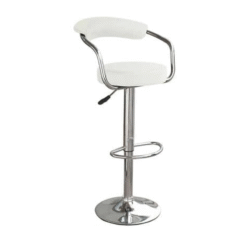 Drenzy White Bar Stool Arms Height Adjustable