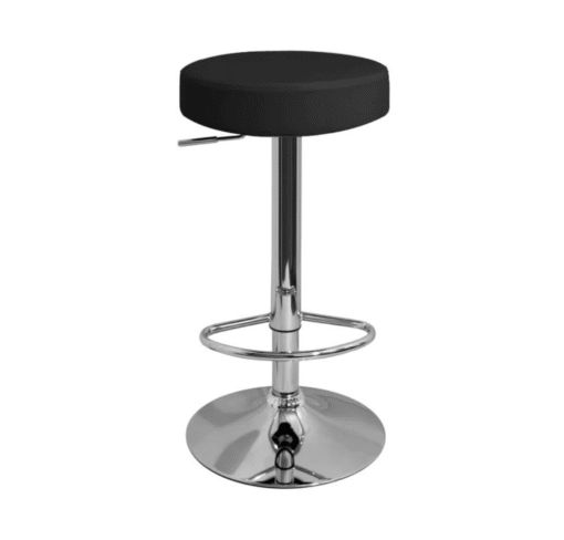 Impresa Height Adjustable Bar Stool Black Faux Leather