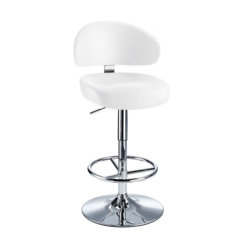 Jamaica Height Adjustable Bar Stool - White Faux Leather