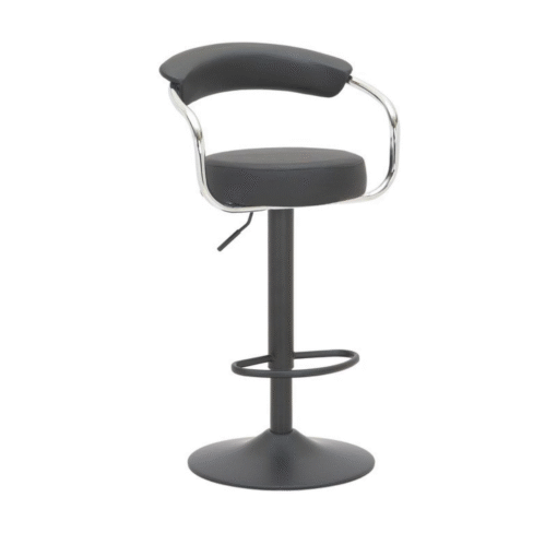 Lazio Matt Black Bar Stool Black