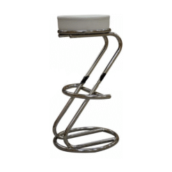 Lombardi Z Shaped Faux Leather Bar Stool - White