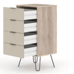 Augustine Driftwood 4 Drawer Narrow Chest Of Drawers.