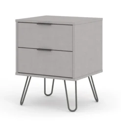 Augustine Grey 2 Drawer Bedside Cabinet