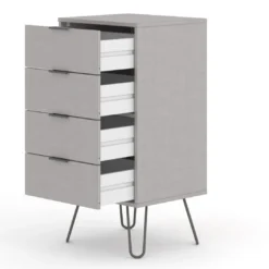 Augustine Grey 4 Drawer Narrow Chest Of Drawers