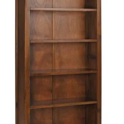 Bozz Antique Wood Tall Bookcase 5 Shelves - Dark Wood.