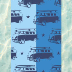 Camper Van Beach Towel Blue