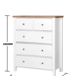 Cannory 2+3 Drawer Chest White