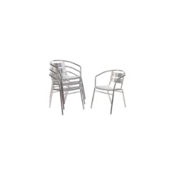 Celia Aluminium Outdoor Stacking Chair Rounded Set Of 4