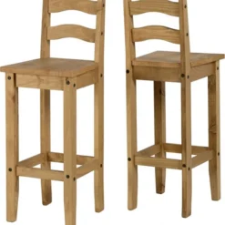 Corisry Waxed Pine High Bar Stool