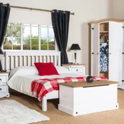 Corite 1 Door, One Drawer Pine Bedside Cabinet