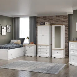 Corite Low Narrow Pine Bookcase