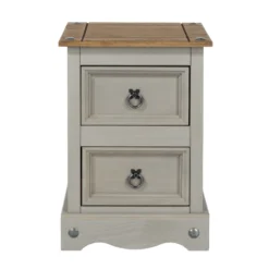 Coson Grey Pine 2 Door Small Bedside Cabinet