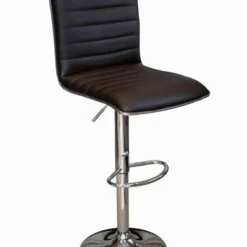 Crispi Breakfast Bar Stool Black Silver Trim Height Adjustable.