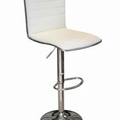 Crispi Breakfast Bar Stool Cream Silver Trim Height Adjustable.