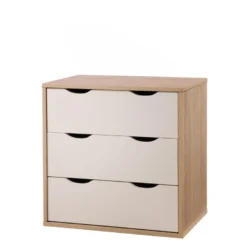 Dallone 3 Drawer Chest Sonoma Oak & White