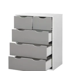 Dallone 3+2 Drawer Chest White & Grey