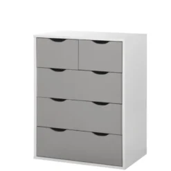 Dallone 3+2 Drawer Chest White & Grey