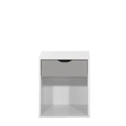 Dallone Nightstand With One Drawer White & Grey