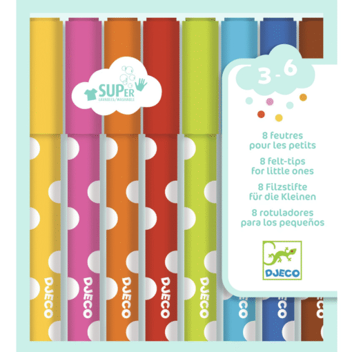 Djeco - 8 Felt Tip Pens for Little Ones