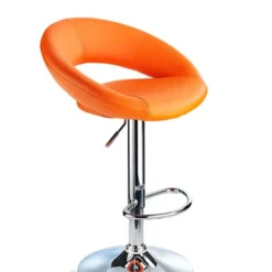 Envy Orange Breakfast Bar Stool Curvy Height Adjustable.