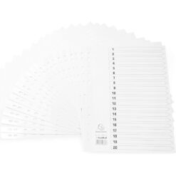 Exacompta Guildhall White A4+ 1-20 Extra Wide Dividers