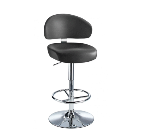 Jamaica Height Adjustable Bar Stool - Black Faux Leather